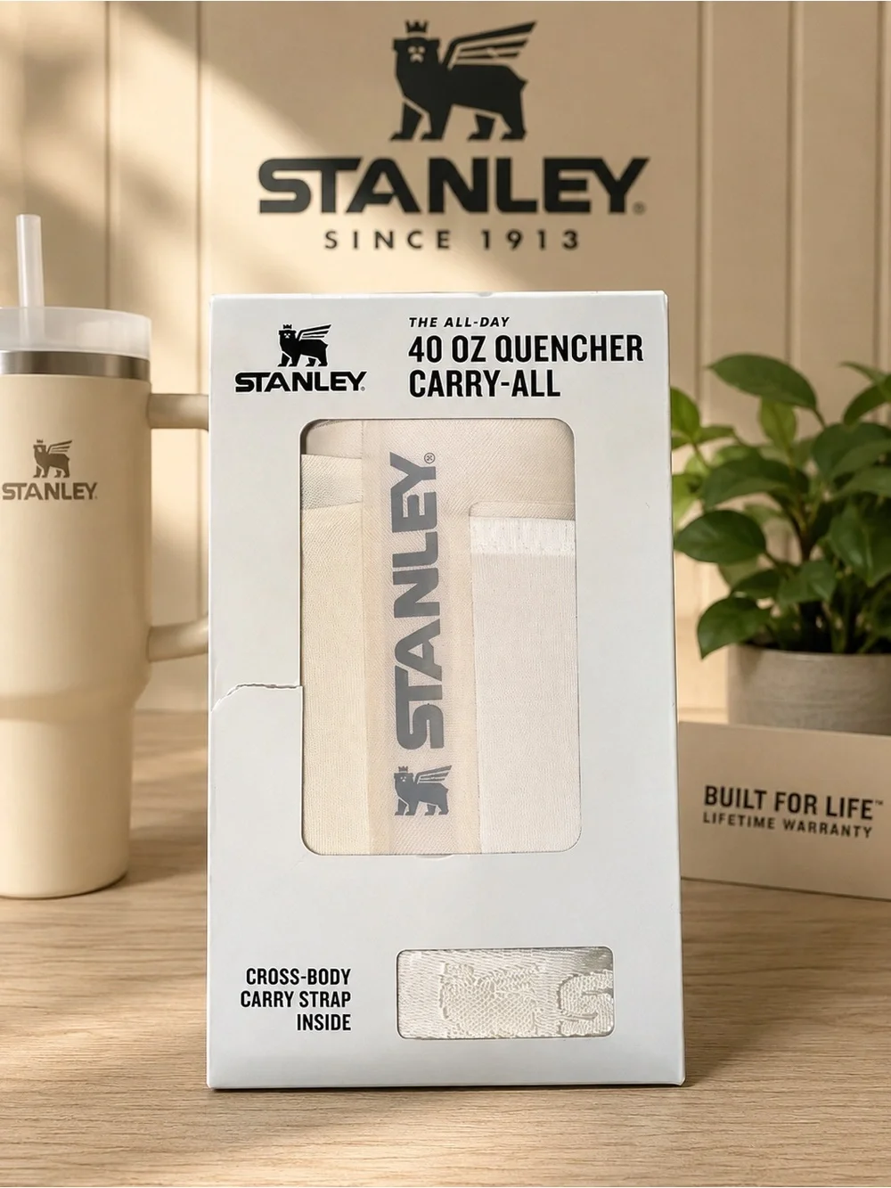 Stanley 40 oz Quencher Carry-All Cream White NWT Crossbody Strap